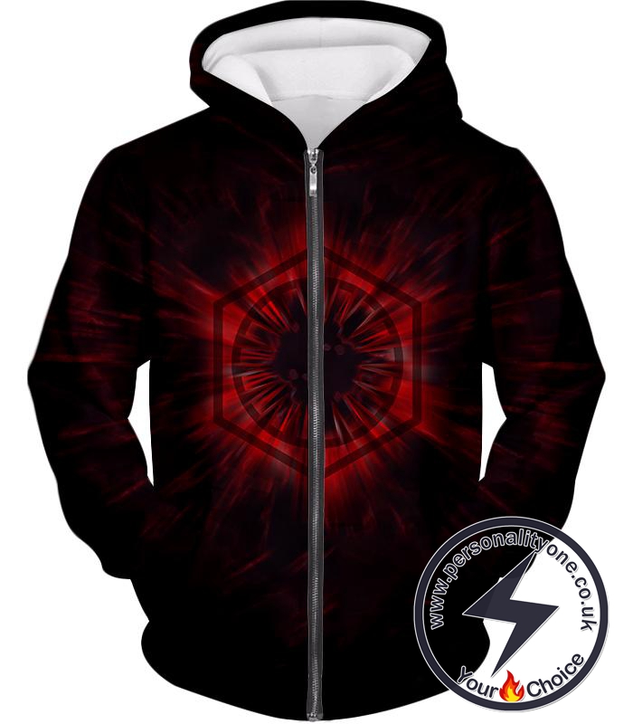 Star Wars Awesome Star Wars The First Order Logo Promo Cool Black Zip Up Hoodie